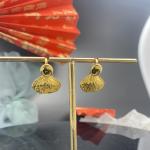 Trendy Small Gold Plumeria Earrings