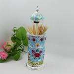 Shinny Gifts High Quality Metal European Enameled Toothpick Holder Vintage Home