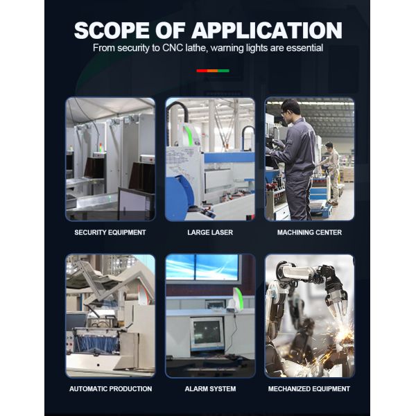 Led Tri Color Warning Light Tower For Sailing Appearance And Circuitry Design