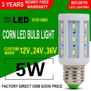 China 5W LED Corn COB Bulb E26 E27 5730 SMD LED Lamp Bulb (40w Incandescent Bulbs Equivalent), 360° Lighting, Non-Dimmable factory