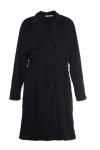 Fitted Lapel Collar Long Cool Womens Coats Customized Size With Belt Strap