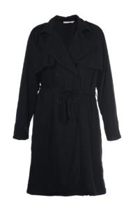 China Fitted Lapel Collar Long Cool Womens Coats Customized Size With Belt Strap factory