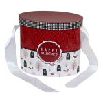 Happy Valentine'S Two Piece Lid Off Rigid Paper Gift Box With Ribbon