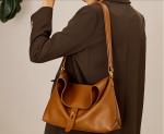31cm Womens Leather Bag Fake Real Leather Hasp Closure