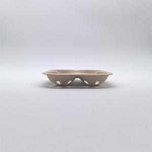 China Compostable Fruit Biodegradable Bagasse Tableware Food Container With Hole factory