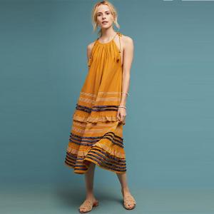 China Hot Sale Fashion Women Ruffle Maxi Other Dress Sexy Halter Summer Ladies Dresses factory