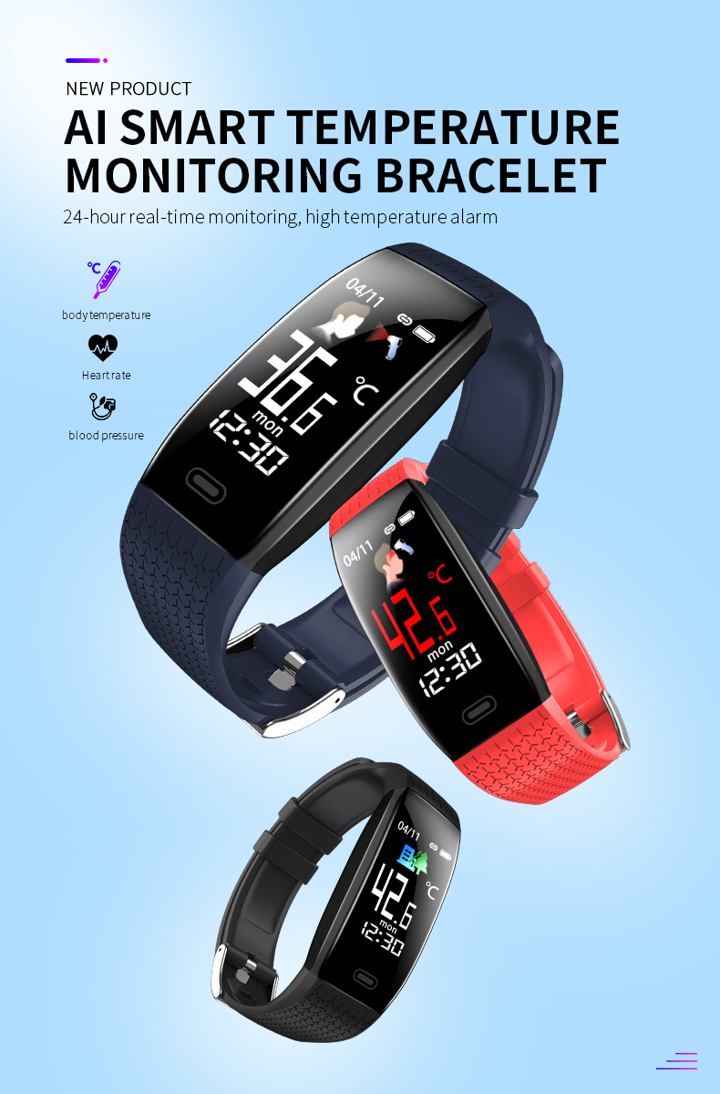 T15 Heart Rate Blood Pressure Oxygen Ladies Watch Waterproof IP67 Touch Screen Smart Bracelet