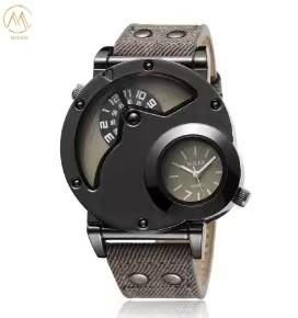 China Durable Denim Quartz Wrist Watch Custom Logo With Secure Hook Buckle factory