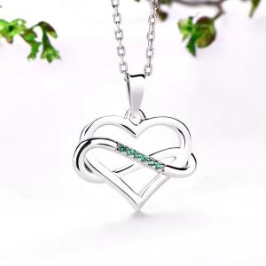 China YASVITTI ODM OEM 925 Sterling Silver Sparkling Heart Necklace 5A Zirconia Rhodium Plated Hollow Necklace Pendant Jewelry factory