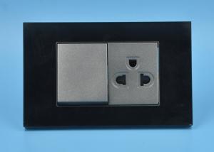 China Black Electrical Outlets And Switches , 1 Gang 1 Way Electric Wall Sockets factory