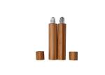 Round 15ml Bamboo Glass Wooden Roller Bottles For Perfume Essential Oil
