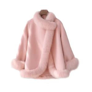 China New Design Autumn Winter Warm Women Shearling MID-Length Fox Fur Coats for Ladies factory
