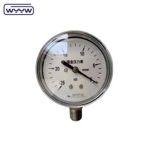China MMWC &amp; Mbar 63mm Capsule Pressure Gauge Manometer Stainless Steel Material factory