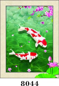 China Lovely Fish Painting 5D Pictures With PVC / MDP Frame CMYK Colour factory