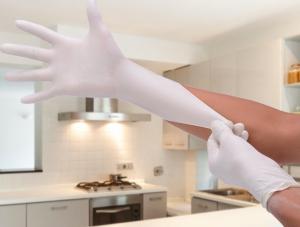 China Industrial White Latex Gloves Powdered Free / Disposable Latex Gloves factory