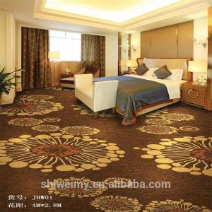 China Nylon brown printed wall to wall carpet for guest room factory