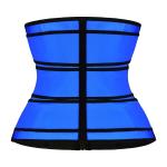YKK Zipper 3 Belts Waist Trainer Blue Plus Size Waist Trainer For Lower Belly