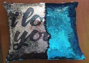 China Popular Fashion Custom Logo Reversible Sequin Pillow I Love You Word Printing Pillow Cases For Holiday Gifts factory
