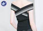 Sexy Off Shoulder Cross Back Womens Knit Pullover Sweater Lady Summer Sleeveless