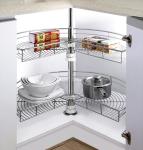 Revolving Rack Corner Basket Modern Kitchen Accessories In Stainless Steel