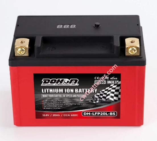 Rechargeable AGM ATV Battery Replacement DOHON DH-LFP20L-BS 12.8V 20Ah