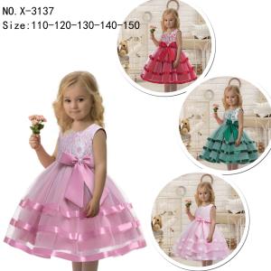 China girl's princess dress evening dress wear party dress ready goods ready to ship stock 49 factory