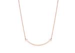 18K Rose Gold Neklace , Smile Pendant Necklace 16-18inch Adjustable length