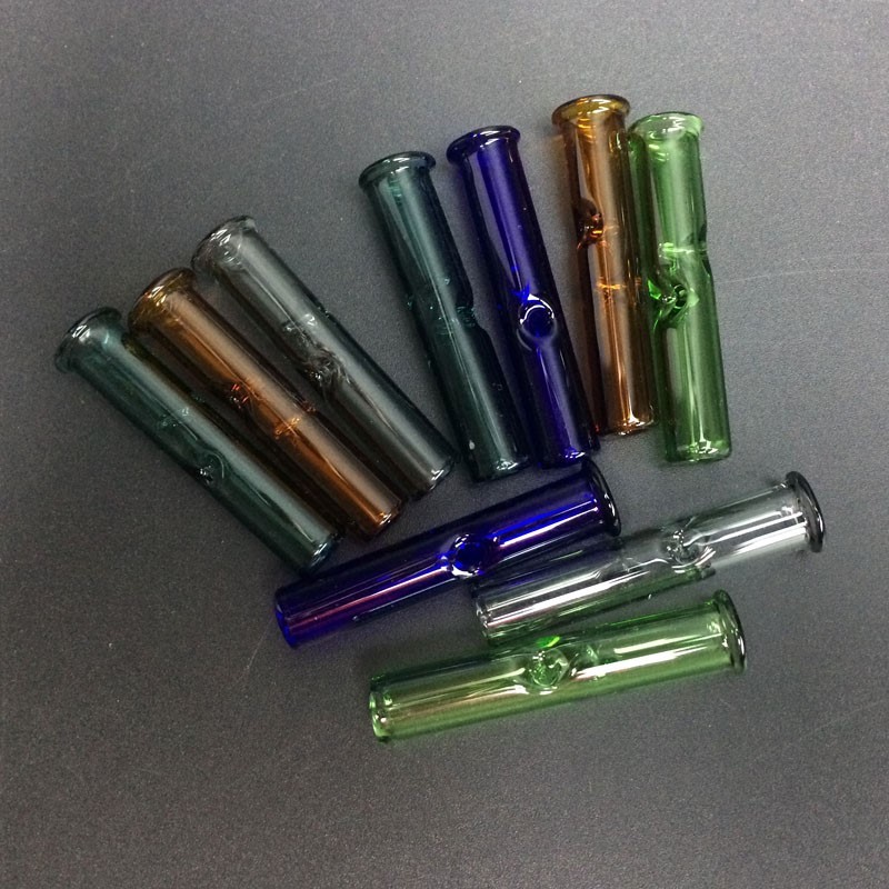 Hand Blown Glass Bongs Accessories Mini Glass Filter Tips 42mm Length