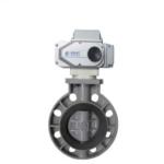 DC 24V 2 Inch Wafer Fluorine Electric Butterfly Valve With On / Off Feedback