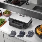 2-Slice Deep Fill Waffle Sandwich Maker Detachable BBQ Grill Non-Stick Coating