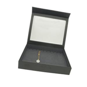 China Black Pu Jewelry Display Tray , Rigid Surface Window Display Rack Free Logo factory