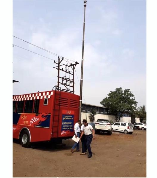 9m pneumatic telescopic mast for mobile CCTV vehicle telescoping mast antenna