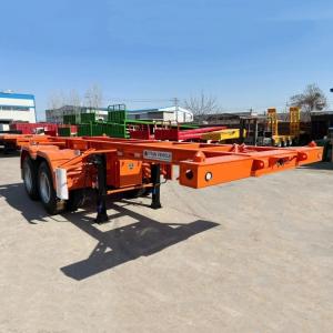 China TITAN 2/3/Tri Axle 20/40 Ft Shipping Container Chassis Skeletal Trailer for Sale Near Me factory