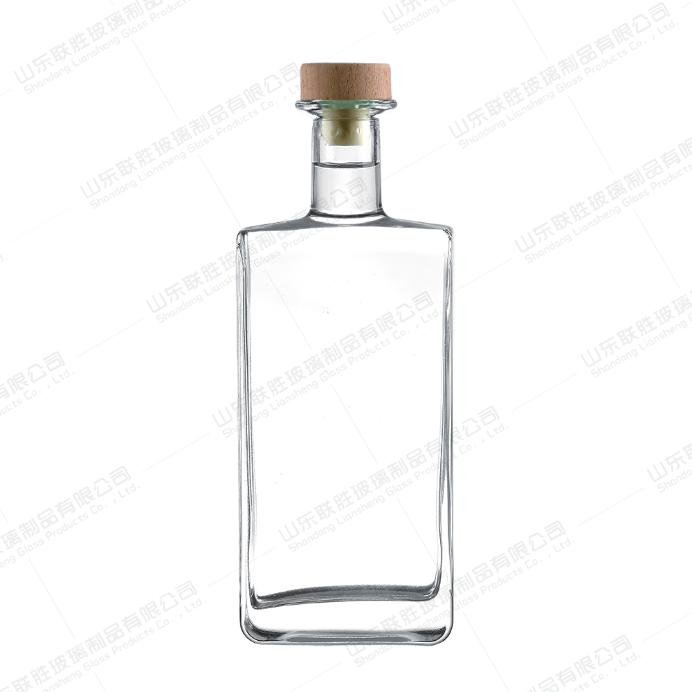 375ml 500ml 700ml Glass Bottle for Whiskey Liquor Gin Wine Vodka Brandy Unique Shape