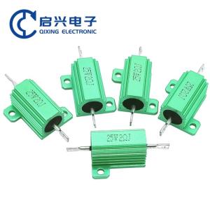 China High Power Wirewound Resistor 25w Green Metal Aluminum Case Resistor factory