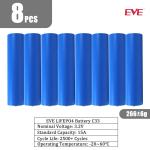 Lifepo4 Battery EVE C33 3.2V 15Ah 33140 3C Cylindrical Power Battery for Car