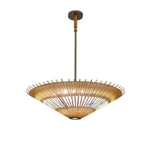 China OEM Bamboo Rattan Pendant Light Umbrella Shape For House Decoration factory