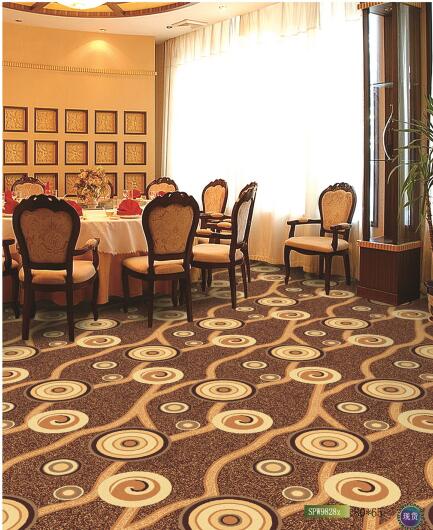 Red Polypropylene Wilton Patterned Carpets For Hotel Banquet Hall