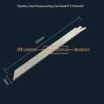 Stainless Steel Reciprocating Saw blade 9"x19mmx6T,Cutting Wood,Frozen Meat
