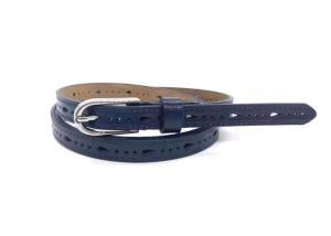 China Magic Blue Women Genuine Leather Belt / Thin Hollow Out Ladies Waist Belt factory