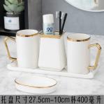 Toothpaste Toothbrush Holder Ceramic Bathroom Set Mouthwash Cup Liquid Soap Dish