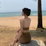 Stitching Sling Side Air Slim Womens Vacation Dresses