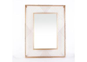China Bedroom Decorative Large Rectangle Metal Wall Art Mirror factory