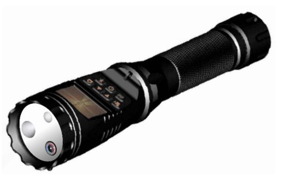 Water Resistant Tactical Police Flashlight Camera Recorder 10 Hours LED Work