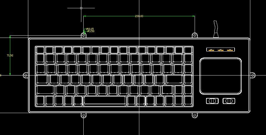 Waterproof Panelmount Industrial Plastic USB PS/2 Keyboard with Touchpad Mouse