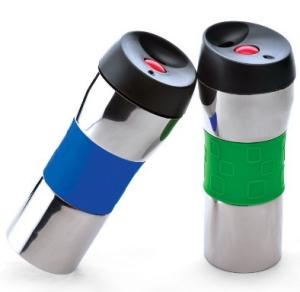 China Thermal travel coffer Mug with press lid/Buttoned mug factory