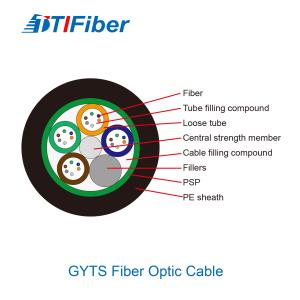 China Outdoor Underground Optical Fiber Cable Gyts Gyta Gyta53 G652d Armoured Fiber Optical Cable factory