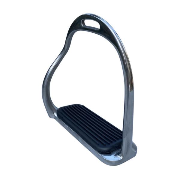 Polished Stainless Steel Anti-Slip Pad Safety Stirrup Ideal for Horse Enthusiast
