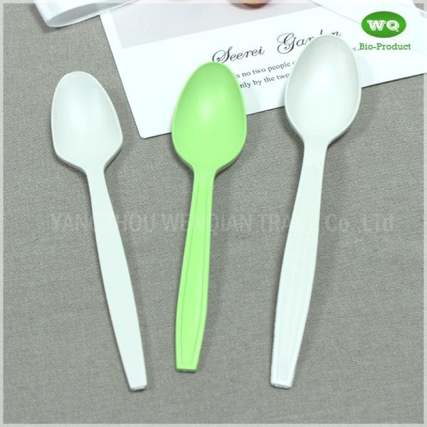 Disposable Bioplastic Spoon Made From Corn Starch-Biodegradable Products Perfect