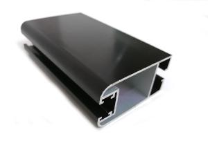 China Black Anodized Extruded Aluminium Window Profiles 6063 for Glass Window Door Curtain Wall Frame factory
